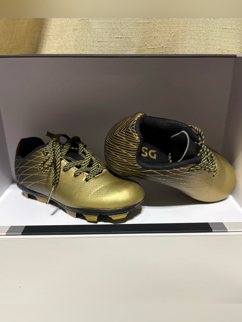 DSG Kids Metallic Gold and Black Soccer Cleats